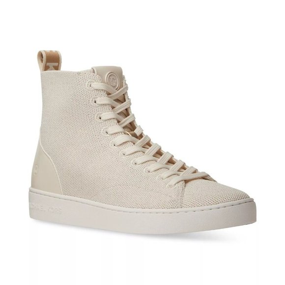 Michael Kors Womens Edie Knit Lace Up High Top Sneakers Cream NEW in Box - Picture 5 of 5